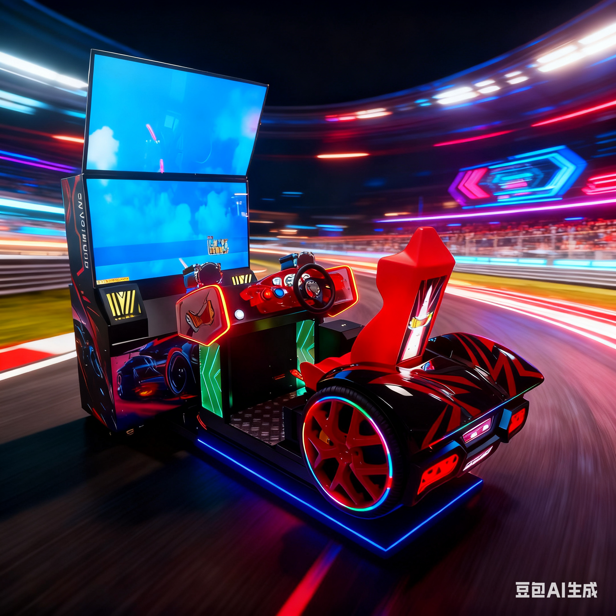 Large-Scale Single-Player Dual-Screen Coin-Operated Car Racing Game Arcade Equipment English Interface for Children Parents'