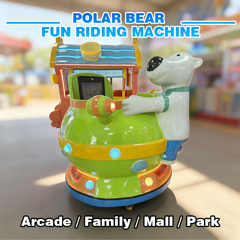 Arctic Bear Children's Electric Ride Vehicle - Specialized Play Equipment for Families/Malls/Amusement Parks