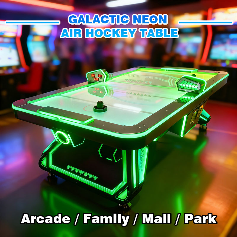 Galactic Neon Air Hockey Table – Coin Operated Arcade Game Machine
