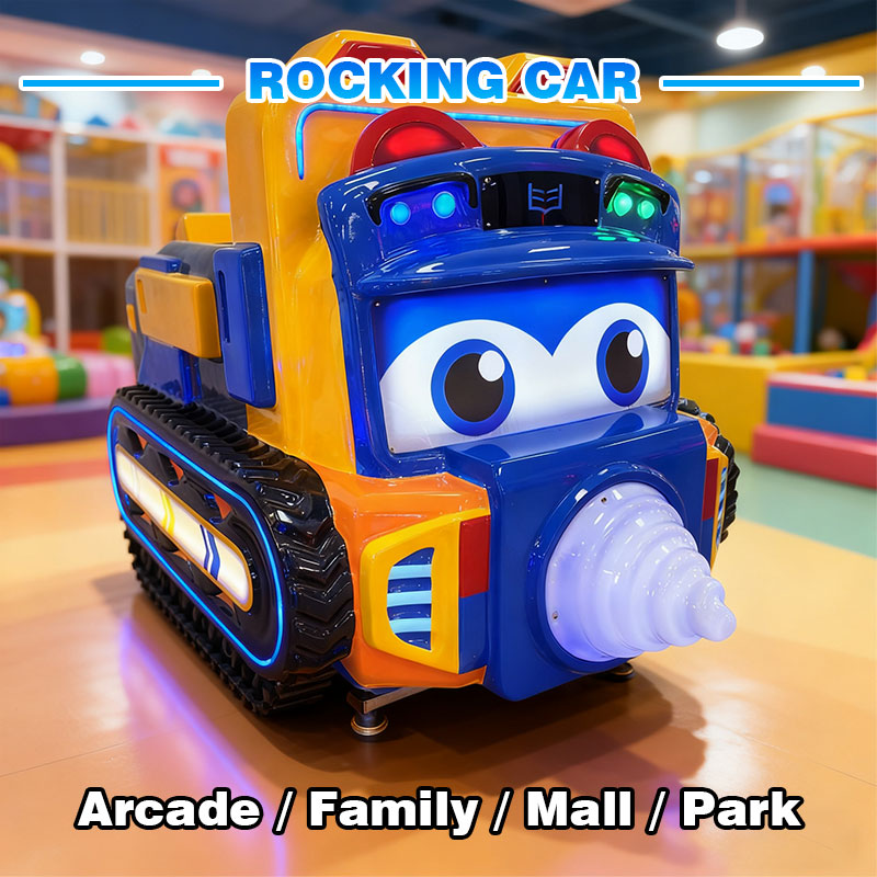 Colorful Electric Rocking Car with Drill Nose for Kids – Coin Operated Ride-on Machine for Arcade & Mall