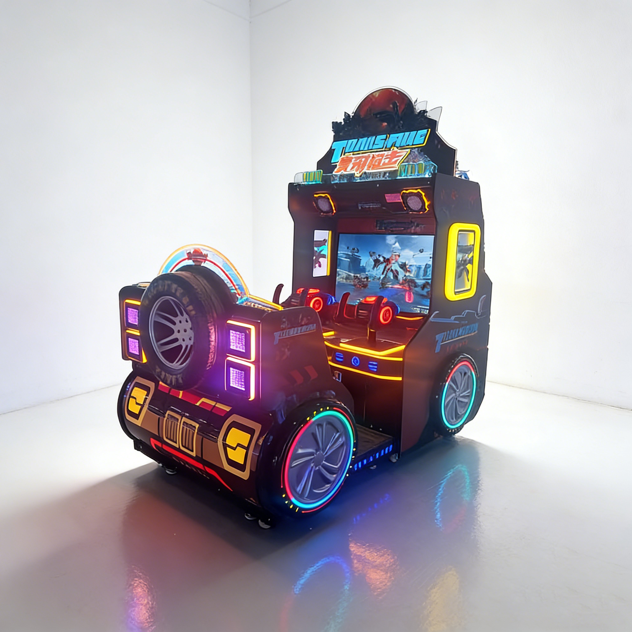 Transform Racing – Dual-Player Shooting & Driving Arcade Machine with LED FX