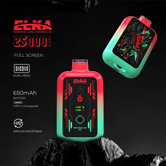Elka 25000 Puff Bar Type-C újratölthető 650 mAh E Hookah töltő elektronikus cigaretta eldobható Vape Pen De / Es raktár