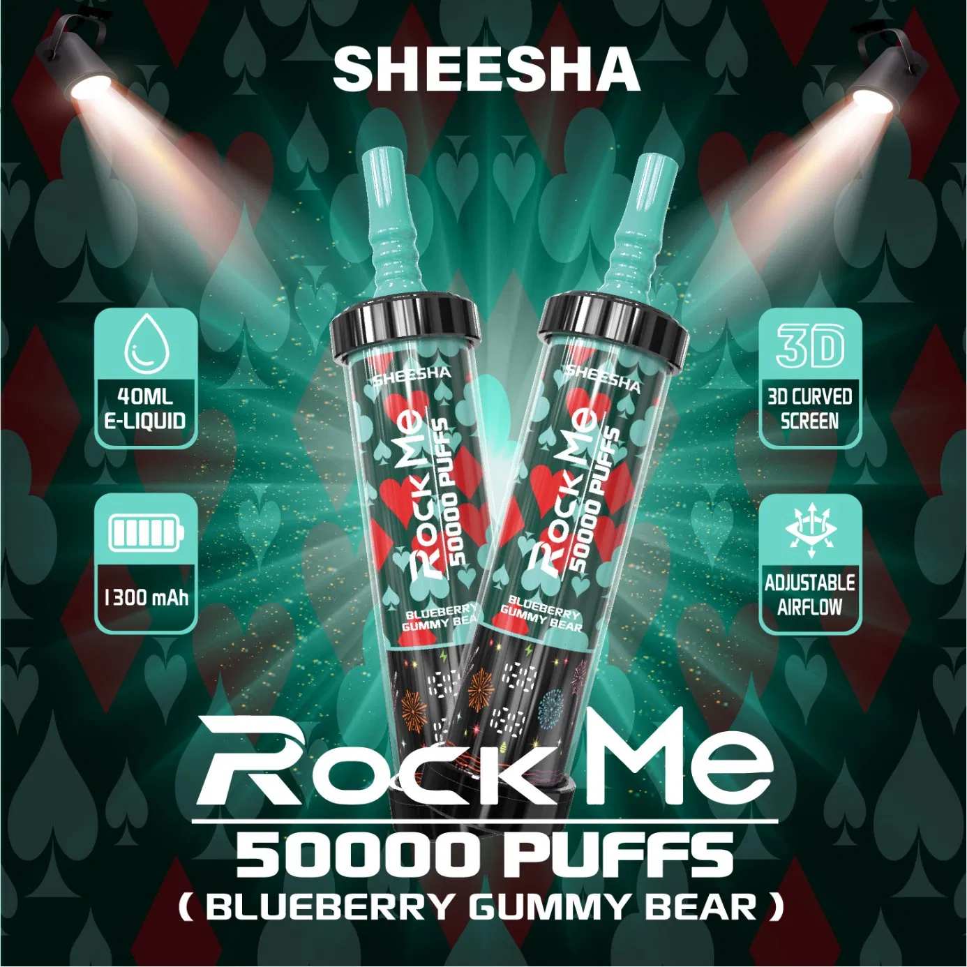 Premium 50000 Puffs Vape Hurtownia Rock Me Sheesha Dtl Vape z kontrolą przepływu powietrza