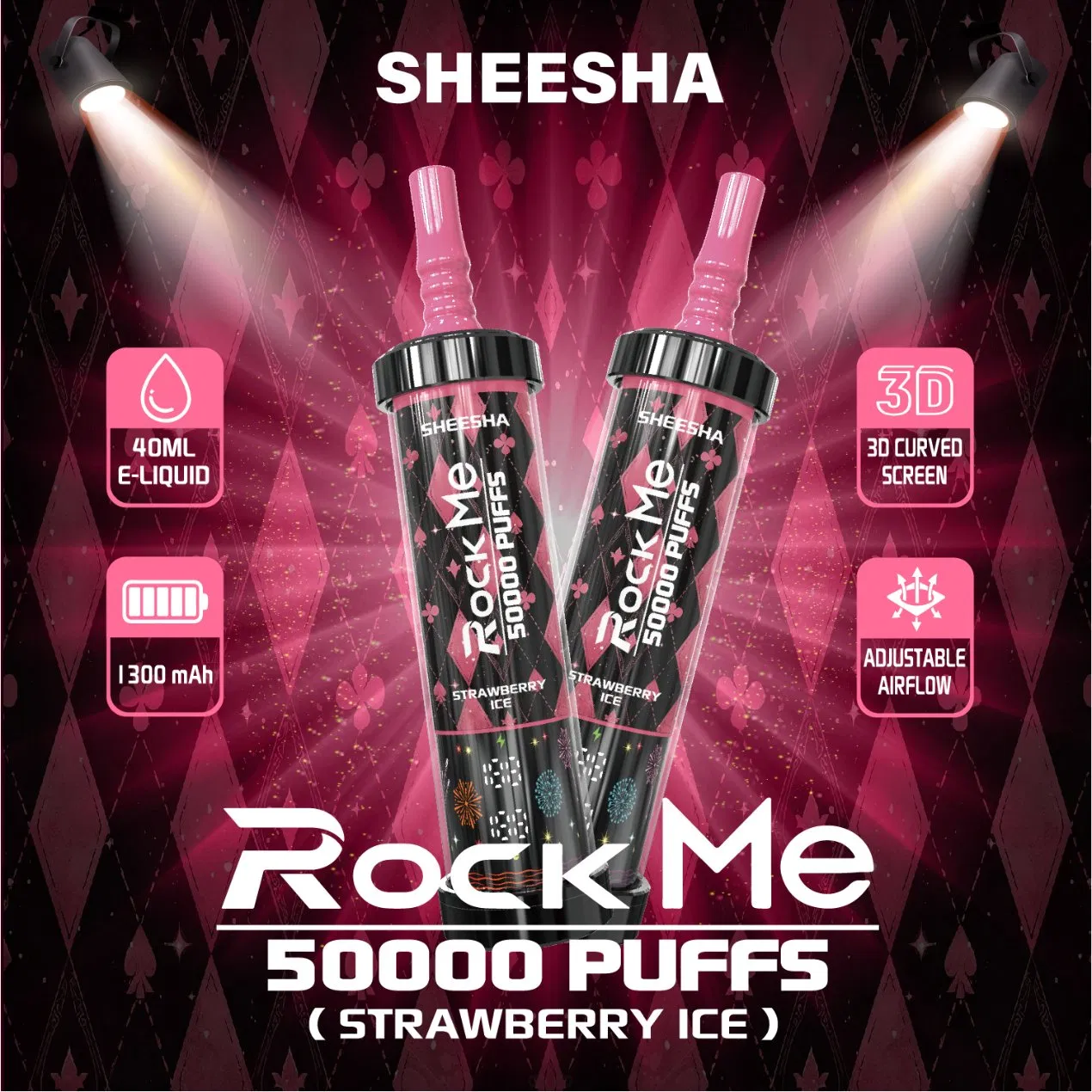 Premium 50000 Puffs Vape Hurtownia Rock Me Sheesha Dtl Vape z kontrolą przepływu powietrza