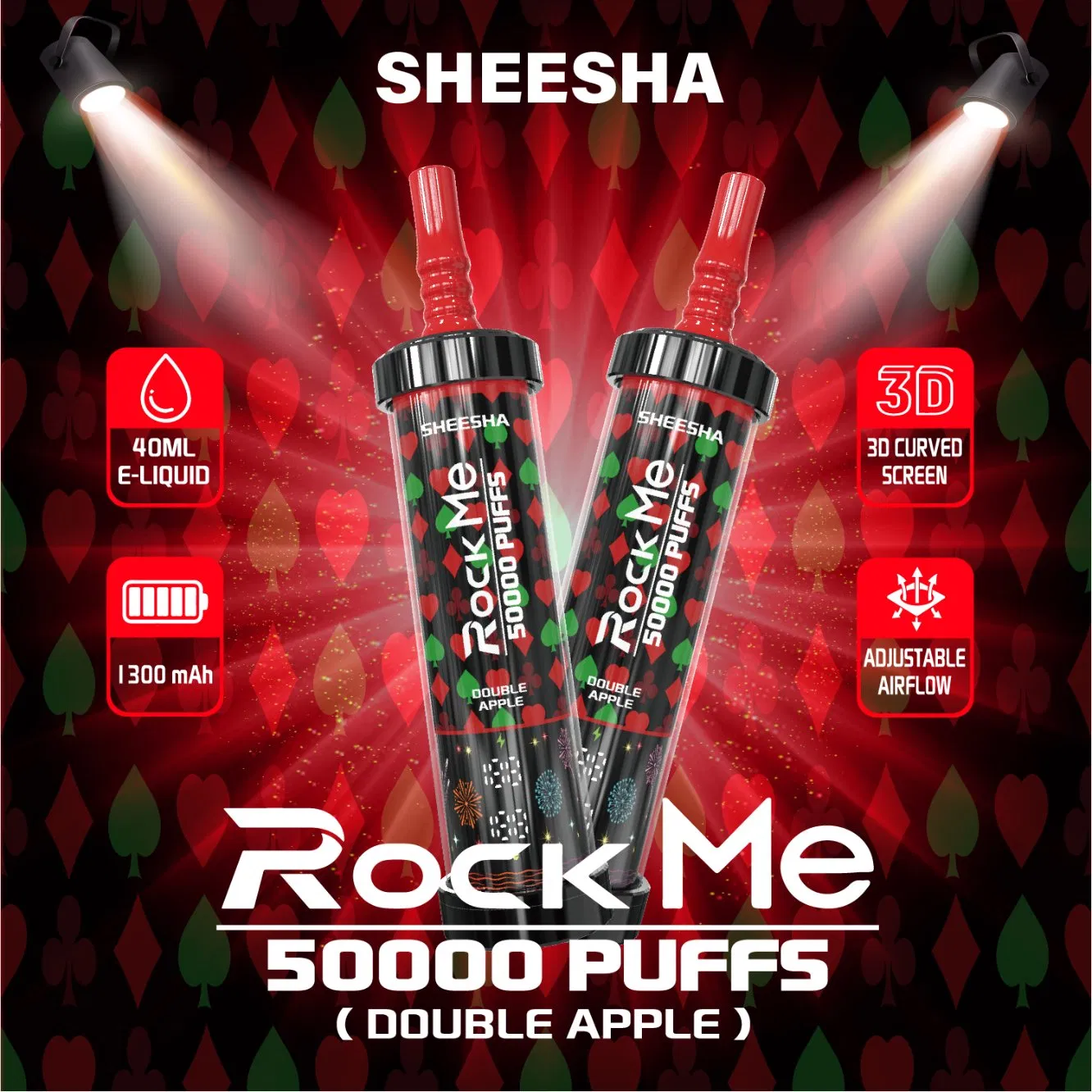 Premium 50000 Puffs Vape Hurtownia Rock Me Sheesha Dtl Vape z kontrolą przepływu powietrza