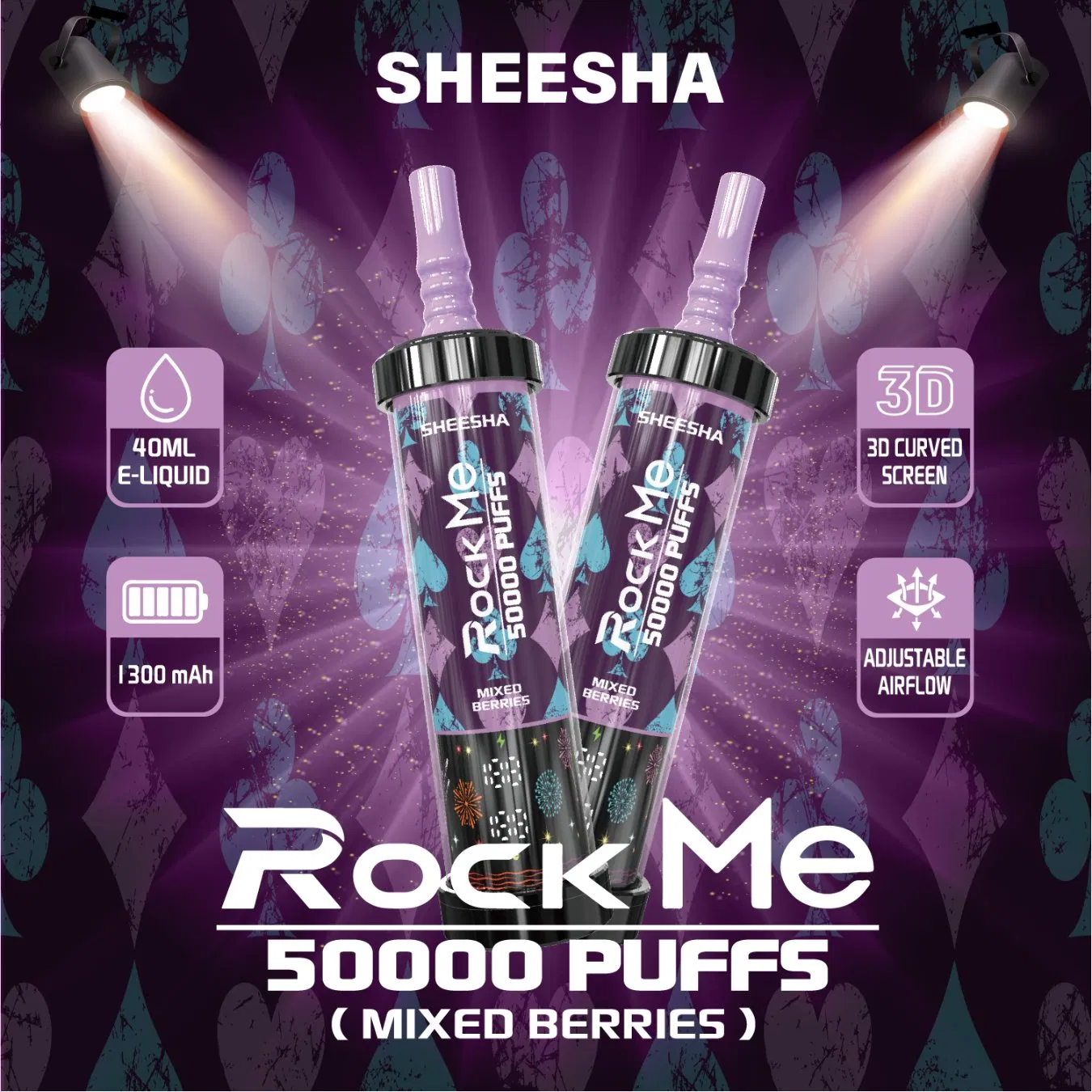 Premium 50000 Puffs Vape Hurtownia Rock Me Sheesha Dtl Vape z kontrolą przepływu powietrza