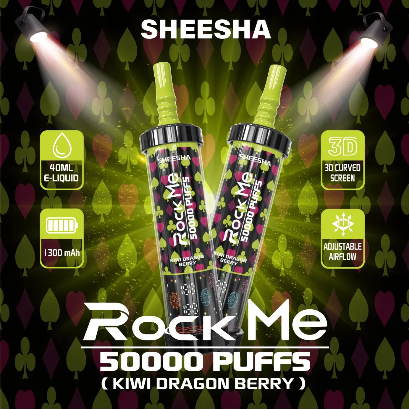 Premium 50000 Puffs Vape Hurtownia Rock Me Sheesha Dtl Vape z kontrolą przepływu powietrza