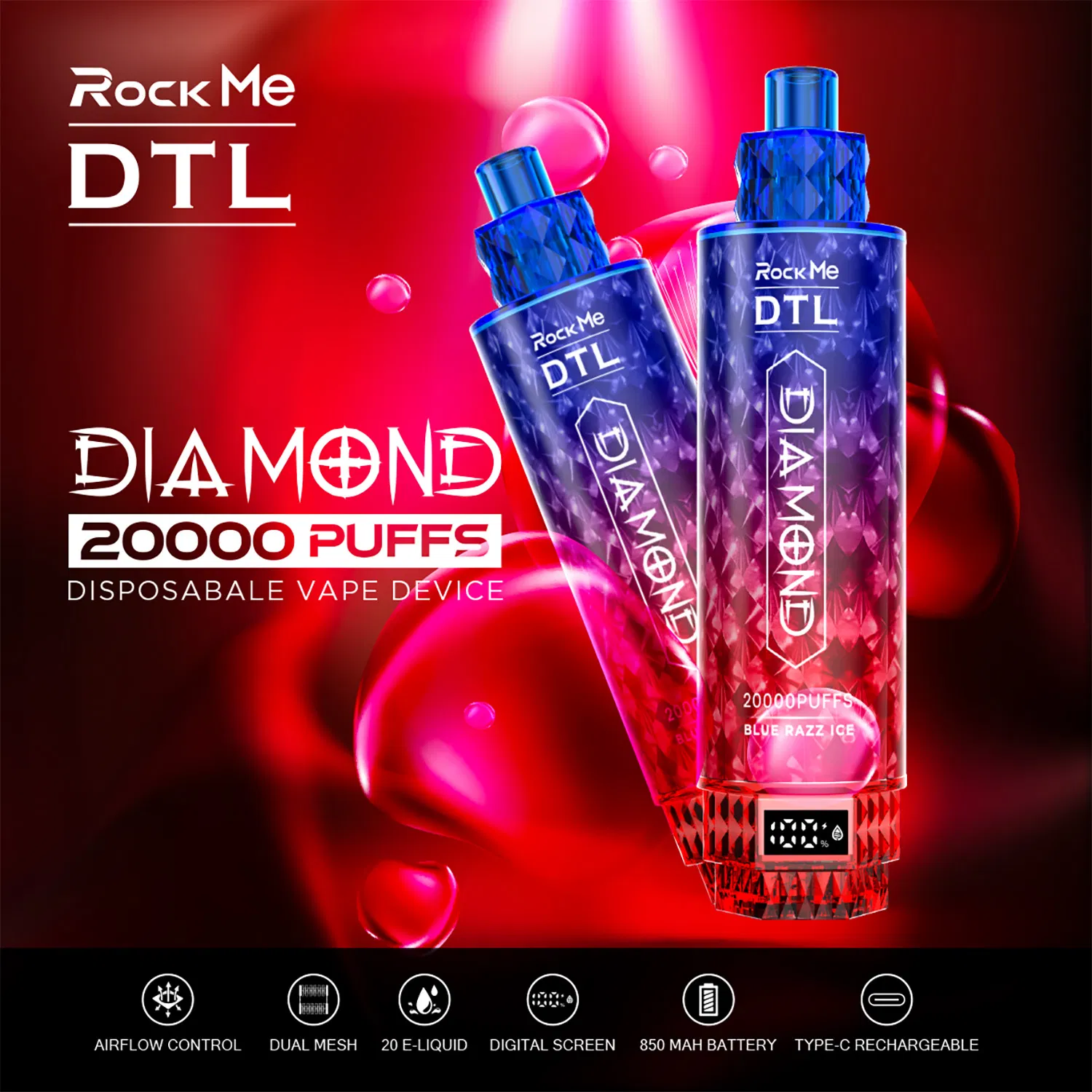 Magic 20000 Puffs Europeiska USA Engångs Vape Bar Dtl E Cigarettpuff Mesh Coil Vaper Bar