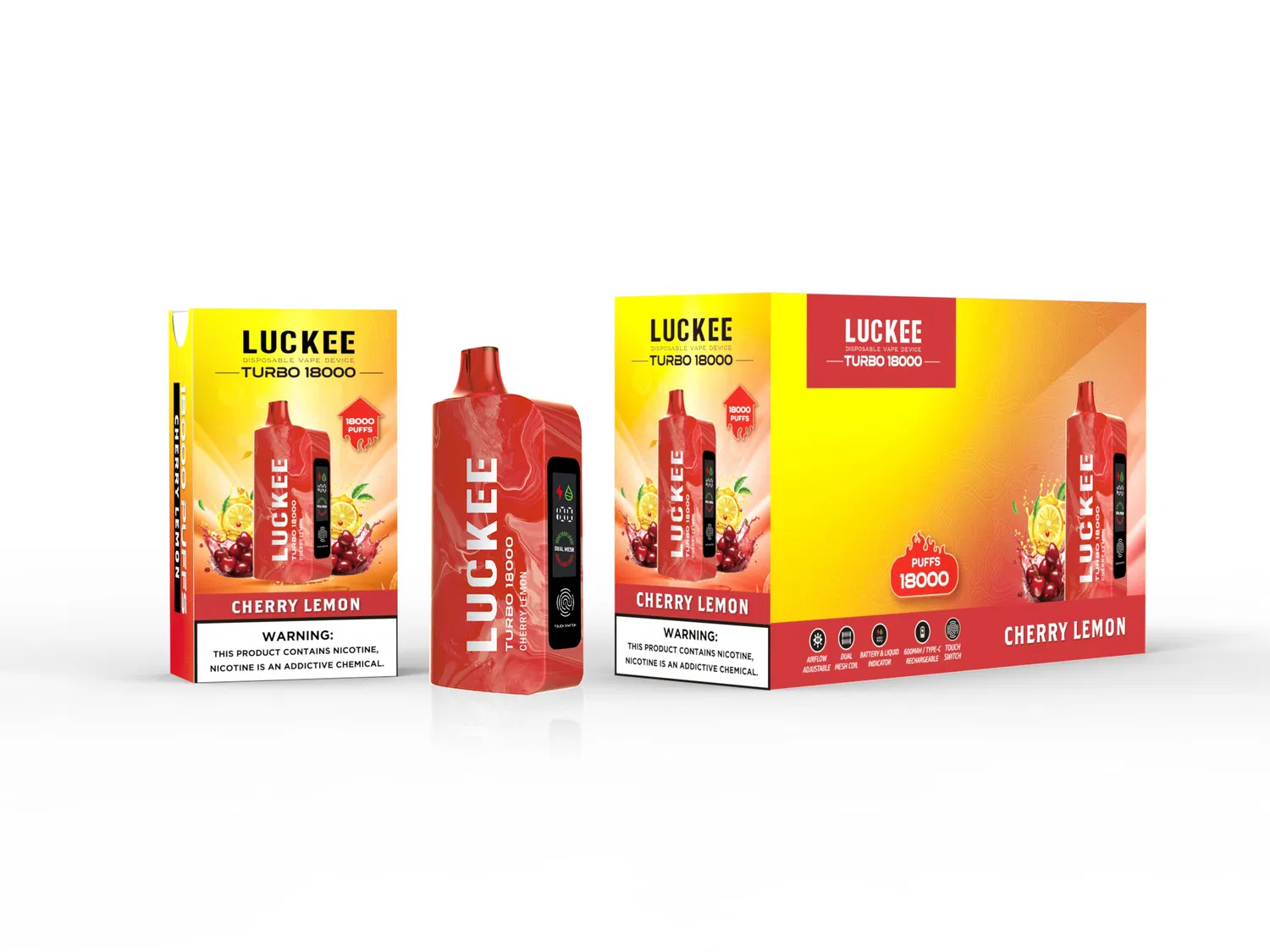 2024 Hot Buy Luckee Turbo LED digitális kijelző 18000 18K Puffs 25ml 600mAh eldobható Vape 15000 12K 30K 45K elektronikus cigaretta nagykereskedelem I Vape EU Puff Vaper