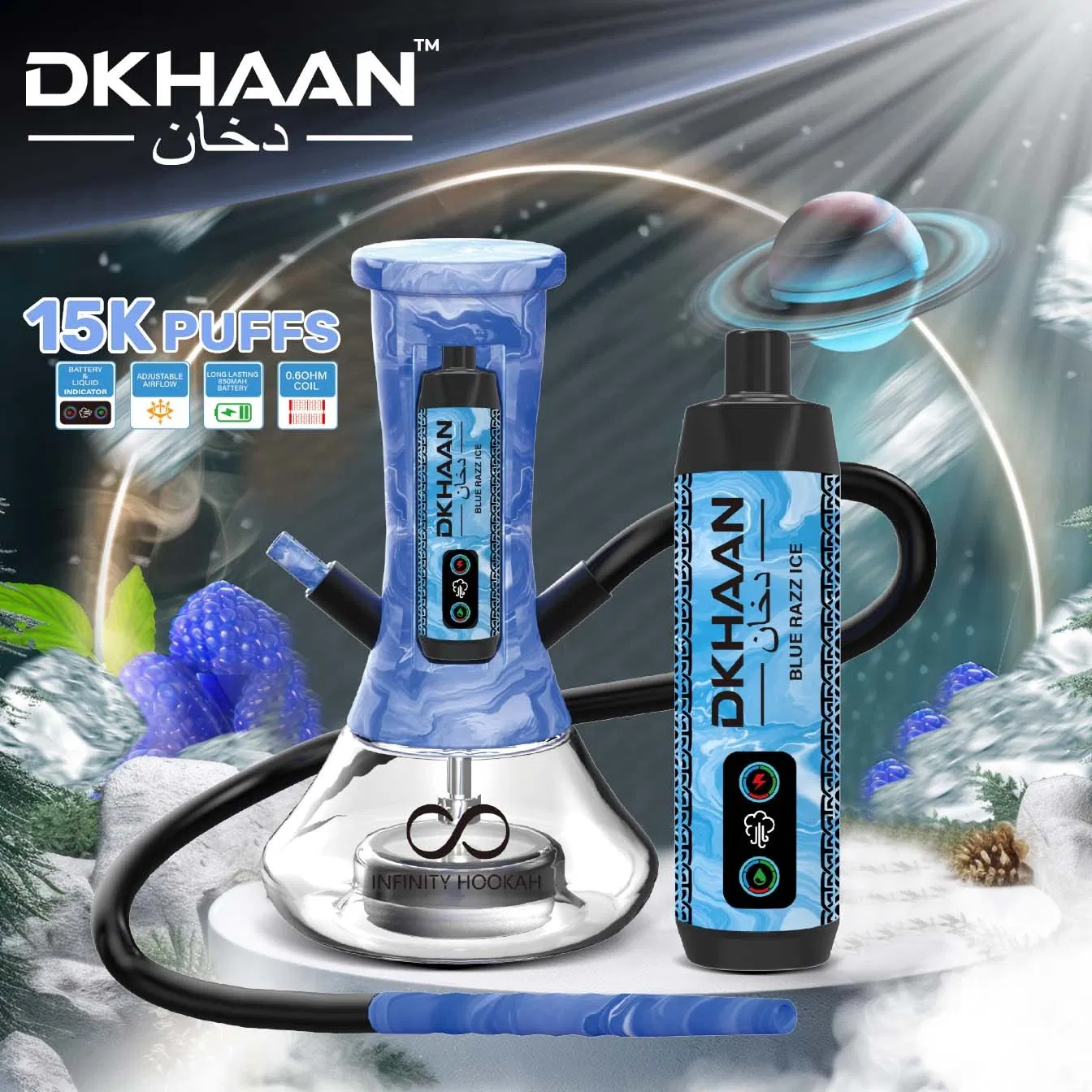 Nuevo estilo Luckee Dkhaan marca Dtl Shisha 15000 Puffs pluma desechable Vape