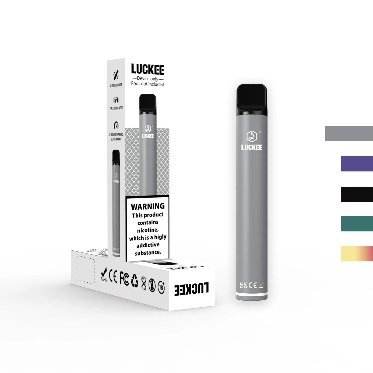 Uusi tyyli Vape Luckee Laff laite 5 väriä ladattava korkealaatuinen FDA