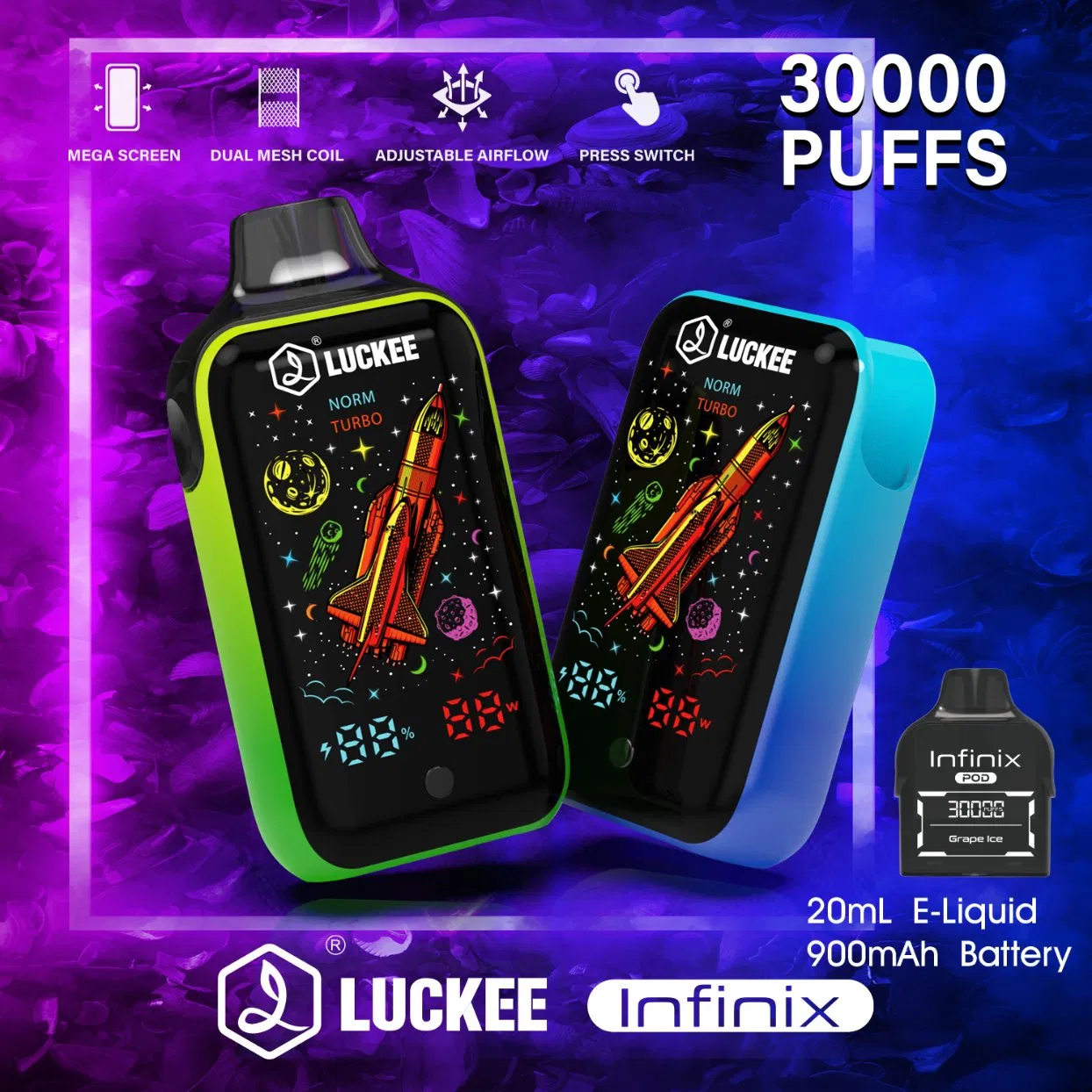 Replaceable Pods E Smoke Luckee 30K Puffs Removable Battery Pod System Wholesale Vape
