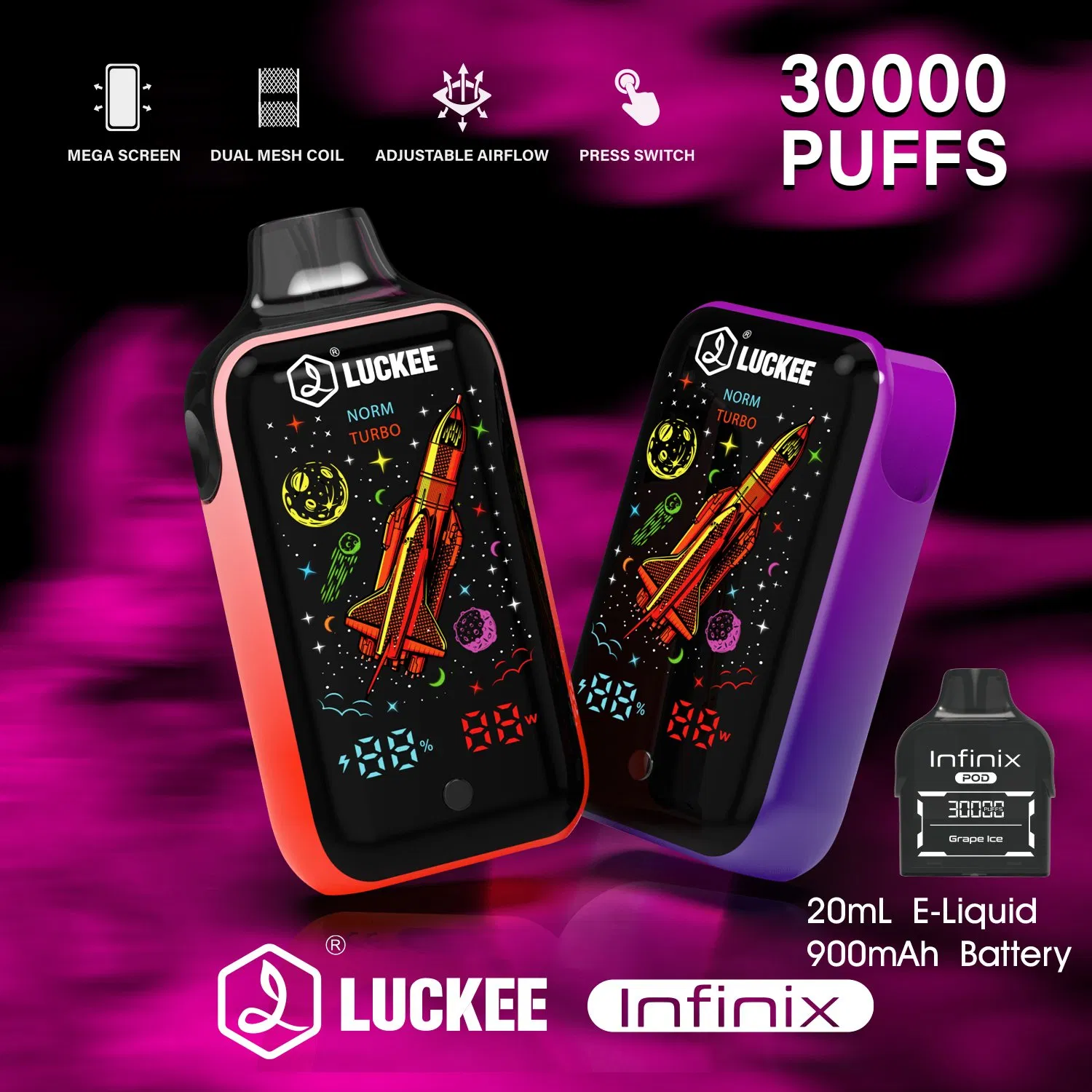Replaceable Pods E Smoke Luckee 30K Puffs Removable Battery Pod System Wholesale Vape