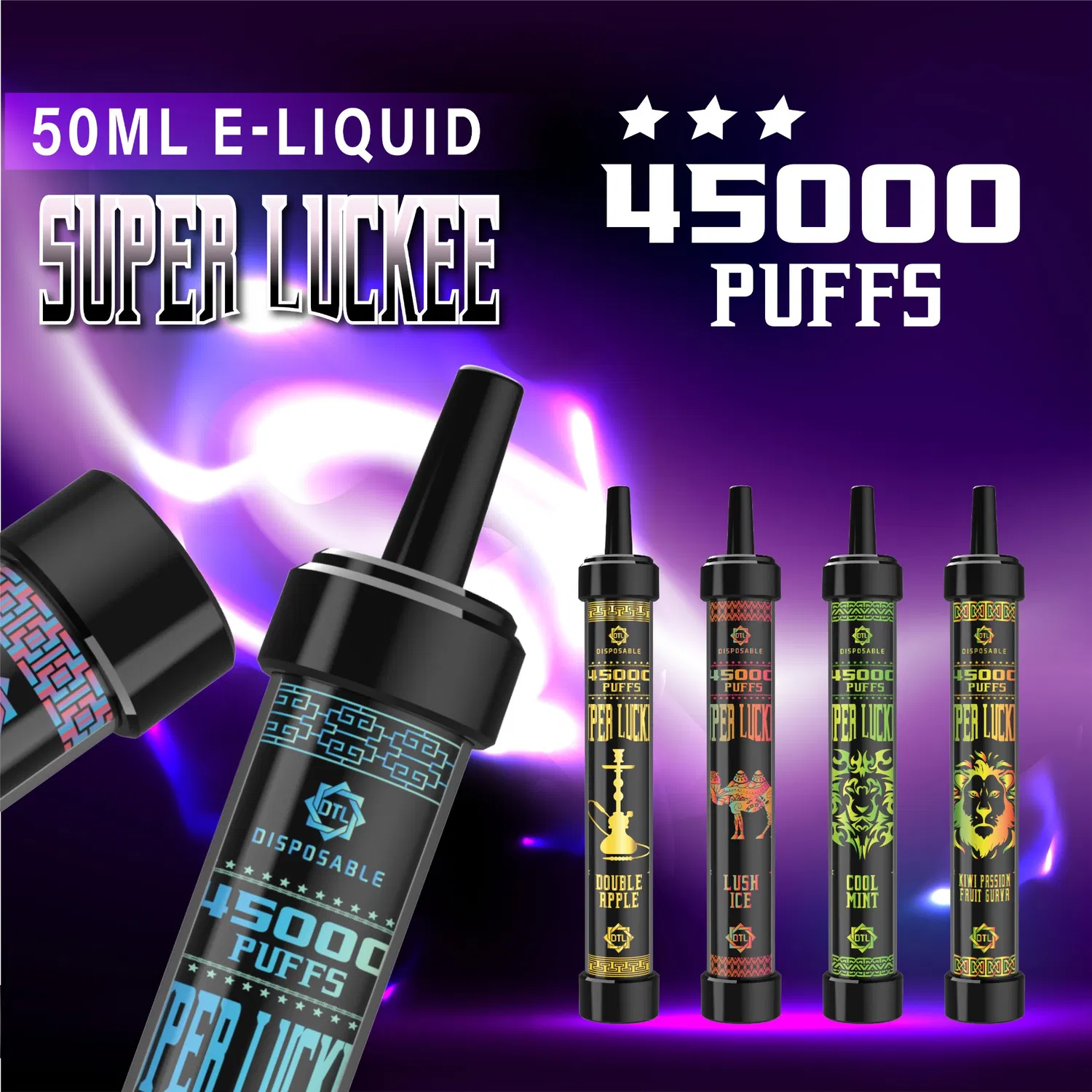 Super Luckee EU Vape 45000 Puffs Mini Hookah Disposable Vape with 50ml Eliquid