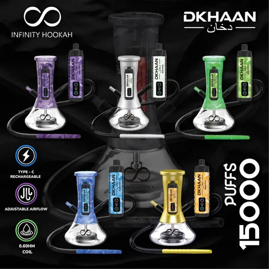 USA Warehouse Wholesale Smoking Infinity Hookah Glass Electric E Hookah with Dtl Vape