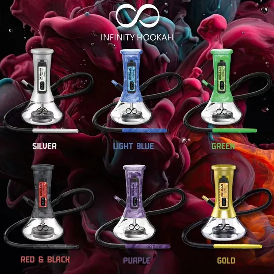 USA Warehouse Wholesale Smoking Infinity Hookah Glass Electric E Hookah with Dtl Vape