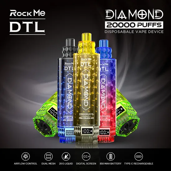 Disposable Hot Selling Diamond Vape 20K 15K Puffs Big Vaping Flash Light Dtl Ecig