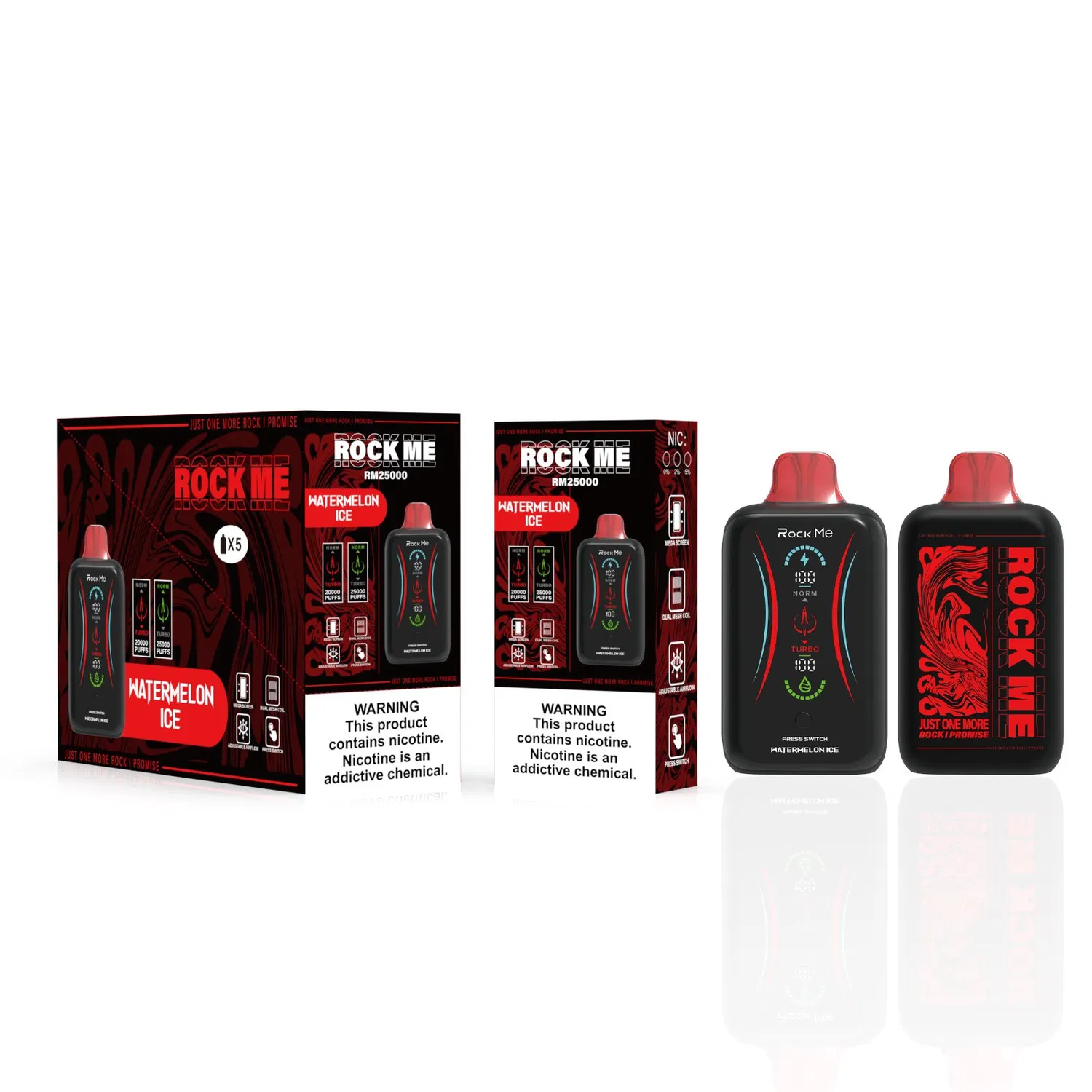 2024 Rock Me New Disposable Vape RM25000 Puffs Disposable Puffs Vape Dual Mesh Coils