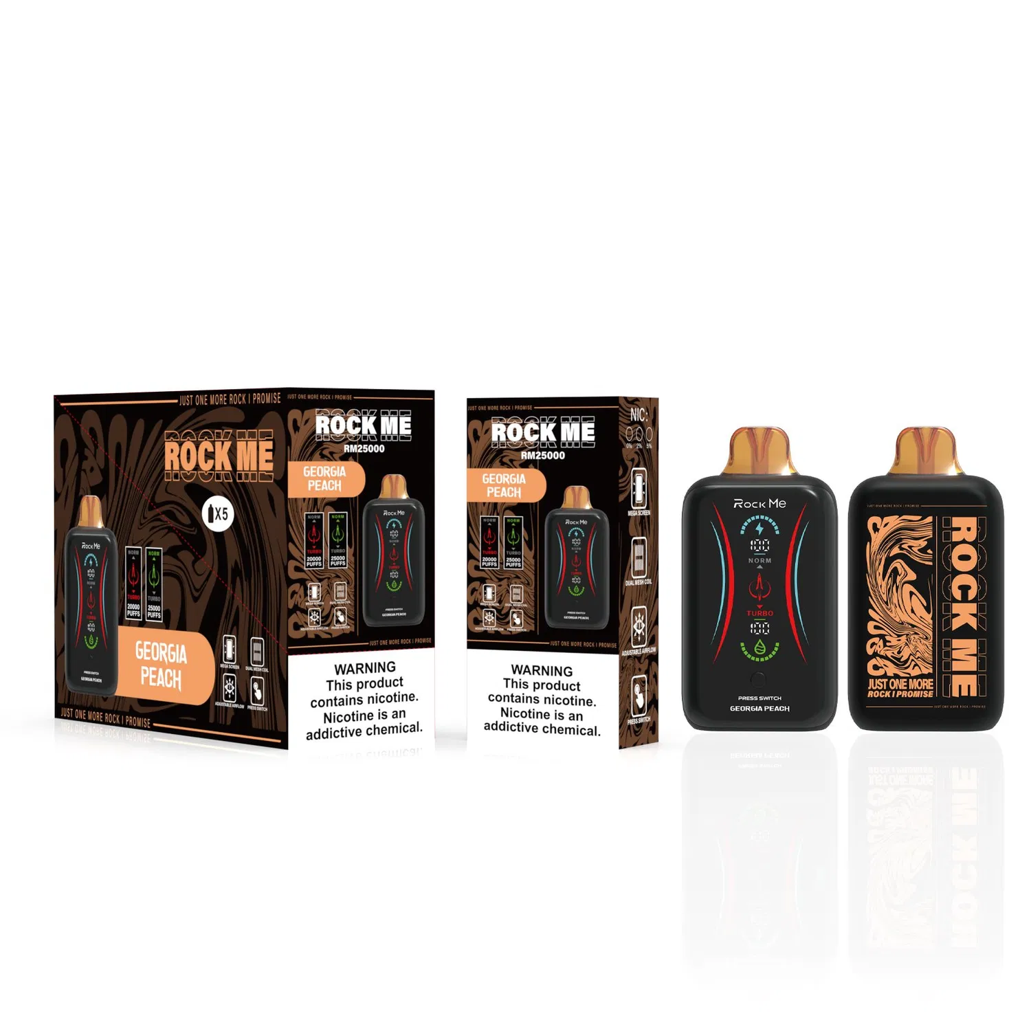 2024 Rock Me New Disposable Vape RM25000 Puffs Disposable Puffs Vape Dual Mesh Coils