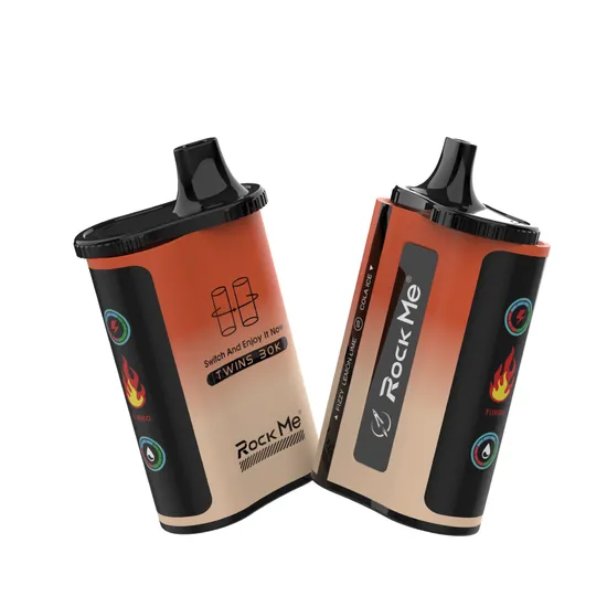 800mAh Battery Rechargeable Rock Me Twins 30000 Puffs Vape with Dual Tanks Two Flavors Not to Sell USA