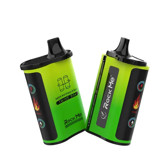 800mAh Battery Rechargeable Rock Me Twins 30000 Puffs Vape with Dual Tanks Two Flavors Not to Sell USA