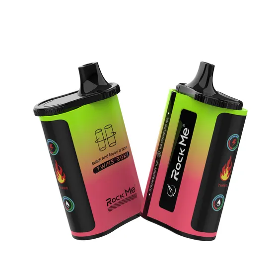 800mAh Battery Rechargeable Rock Me Twins 30000 Puffs Vape with Dual Tanks Two Flavors Not to Sell USA