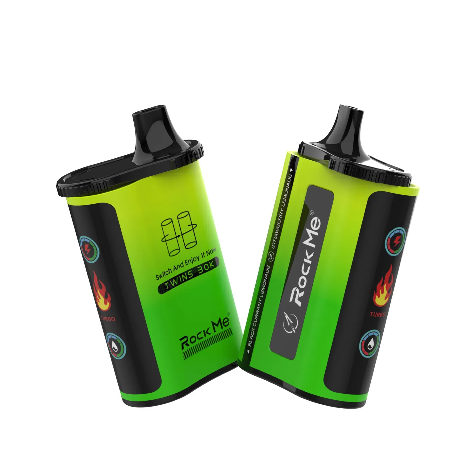 800mAh Battery Rechargeable Rock Me Twins 30000 Puffs Vape with Dual Tanks Two Flavors Not to Sell USA