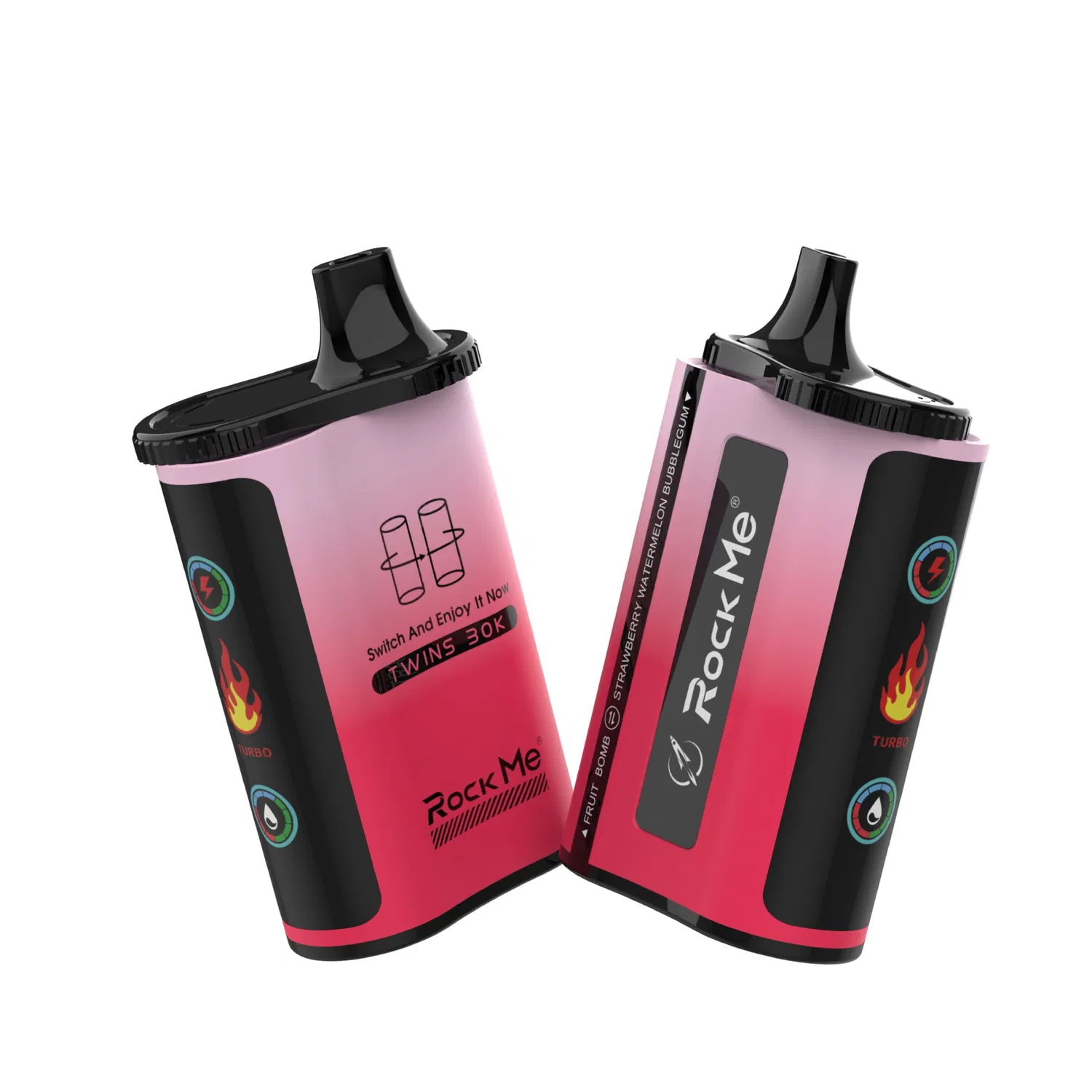800mAh Battery Rechargeable Rock Me Twins 30000 Puffs Vape with Dual Tanks Two Flavors Not to Sell USA