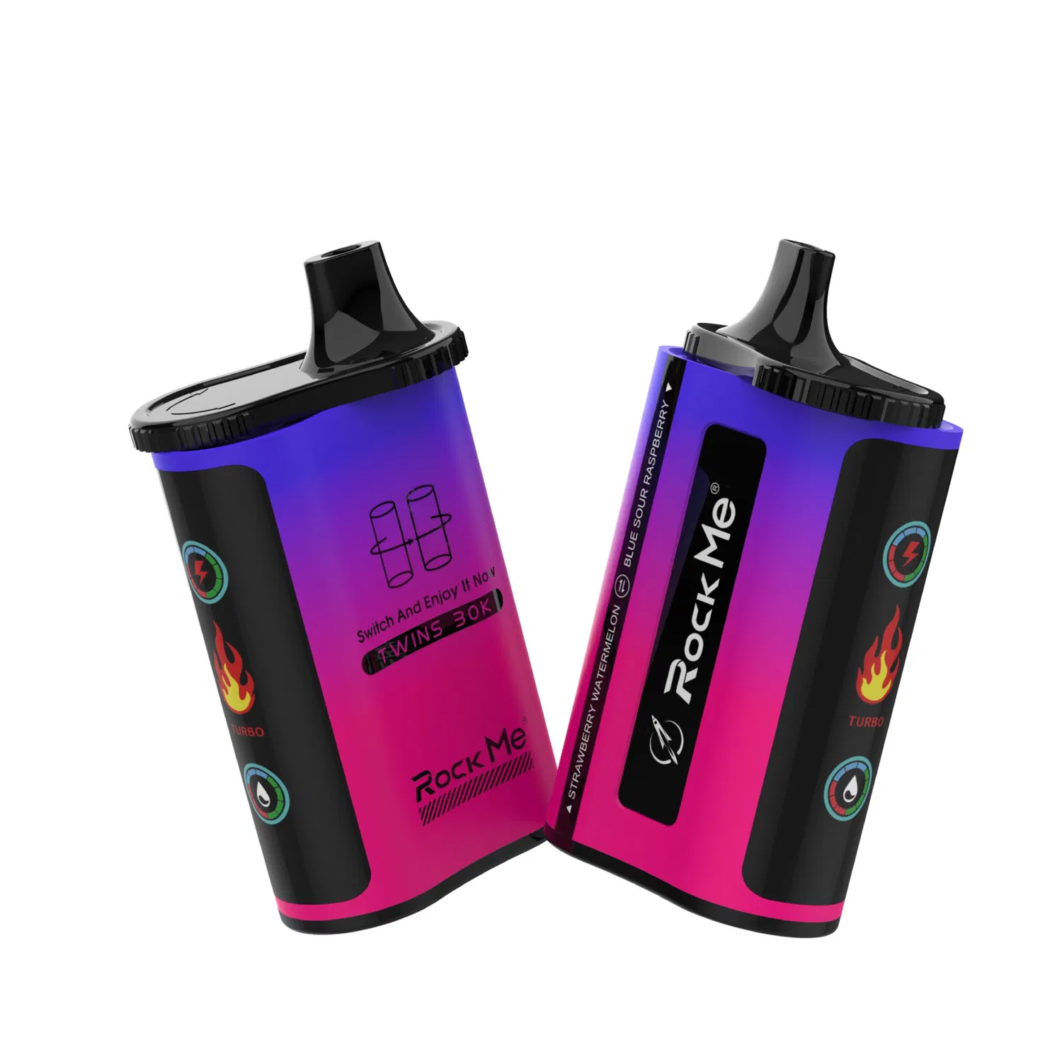800mAh Battery Rechargeable Rock Me Twins 30000 Puffs Vape with Dual Tanks Two Flavors Not to Sell USA