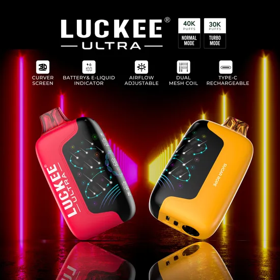 Hot Selling Full Screen Luckee Ultra 30000 40000 Puffs Disposable Vape with Airflow Control
