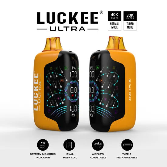 Hot Selling Full Screen Luckee Ultra 30000 40000 Puffs Disposable Vape with Airflow Control