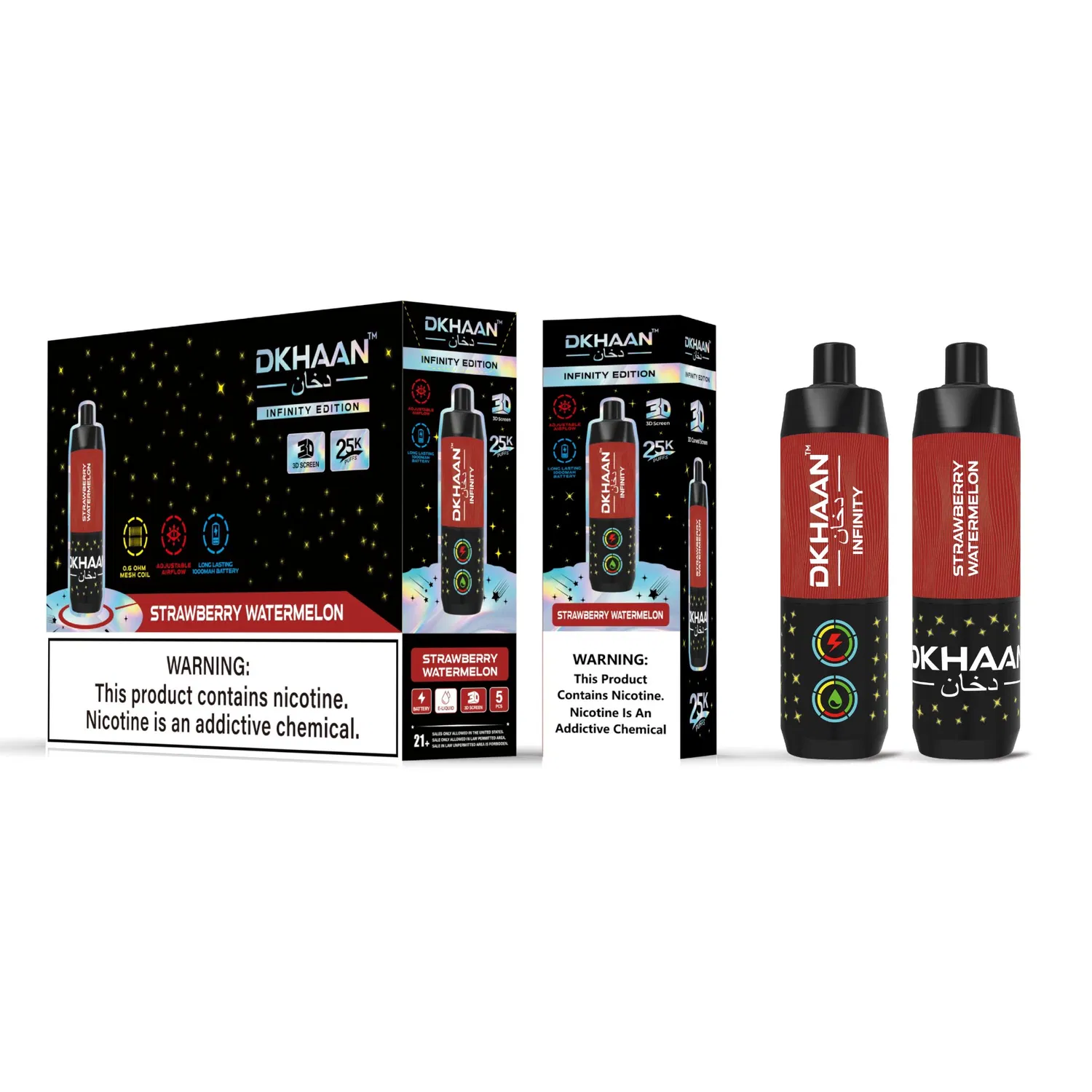 Dkhaan Infinity Shisha Vape 25K Dual Mesh Coil Big Cloud Disposable E-Cigarette