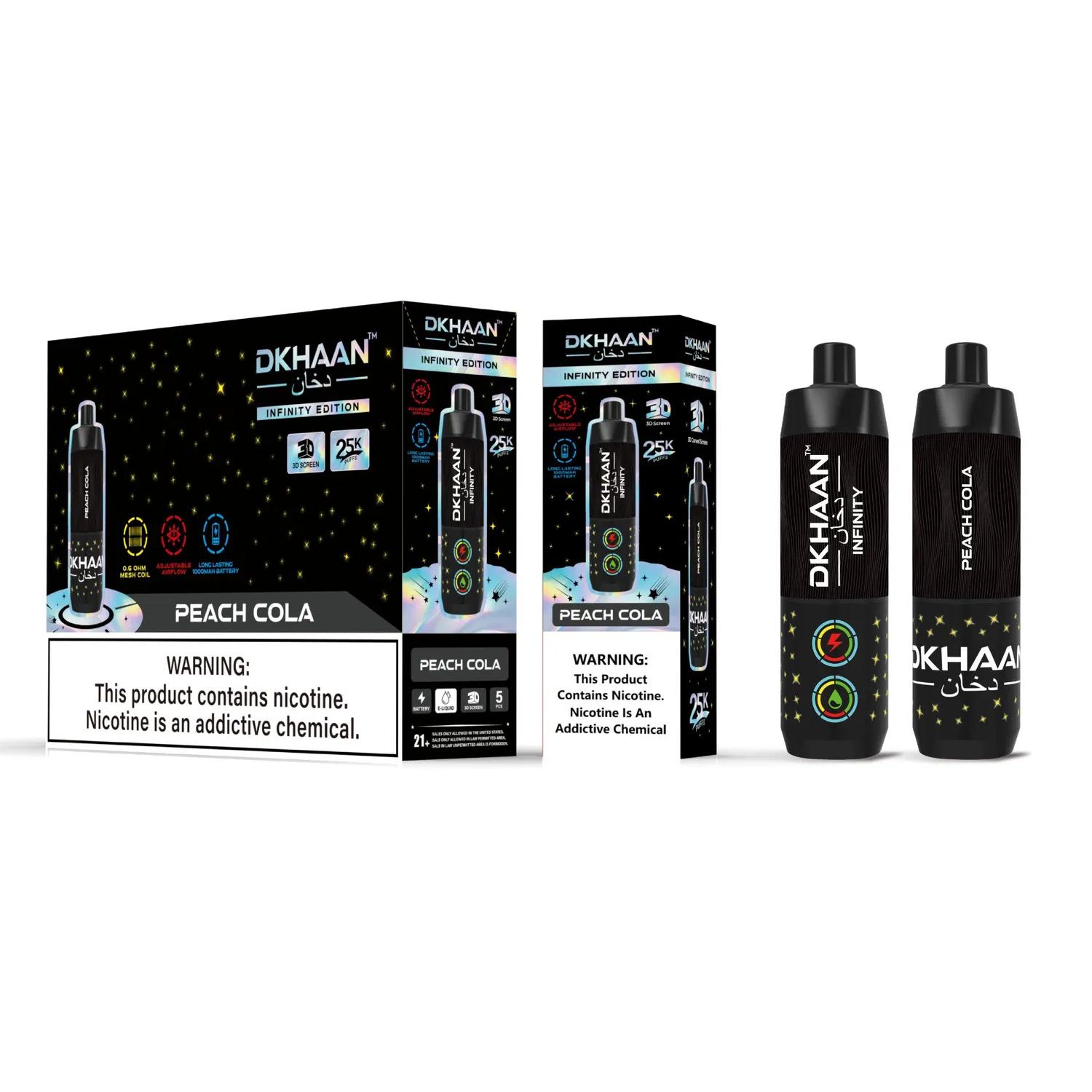 Dkhaan Infinity Shisha Vape 25K Dual Mesh Coil Big Cloud Disposable E-Cigarette