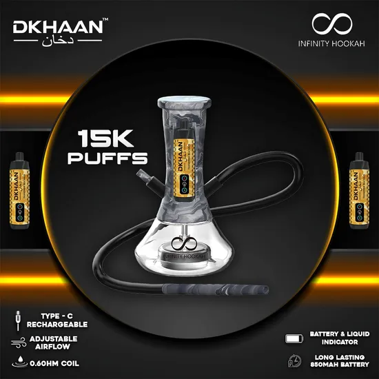 Hot Selling Shisha Vape Waterpipe Dtl Device Bar Infinity Hookah 15000 Puffs Hookah