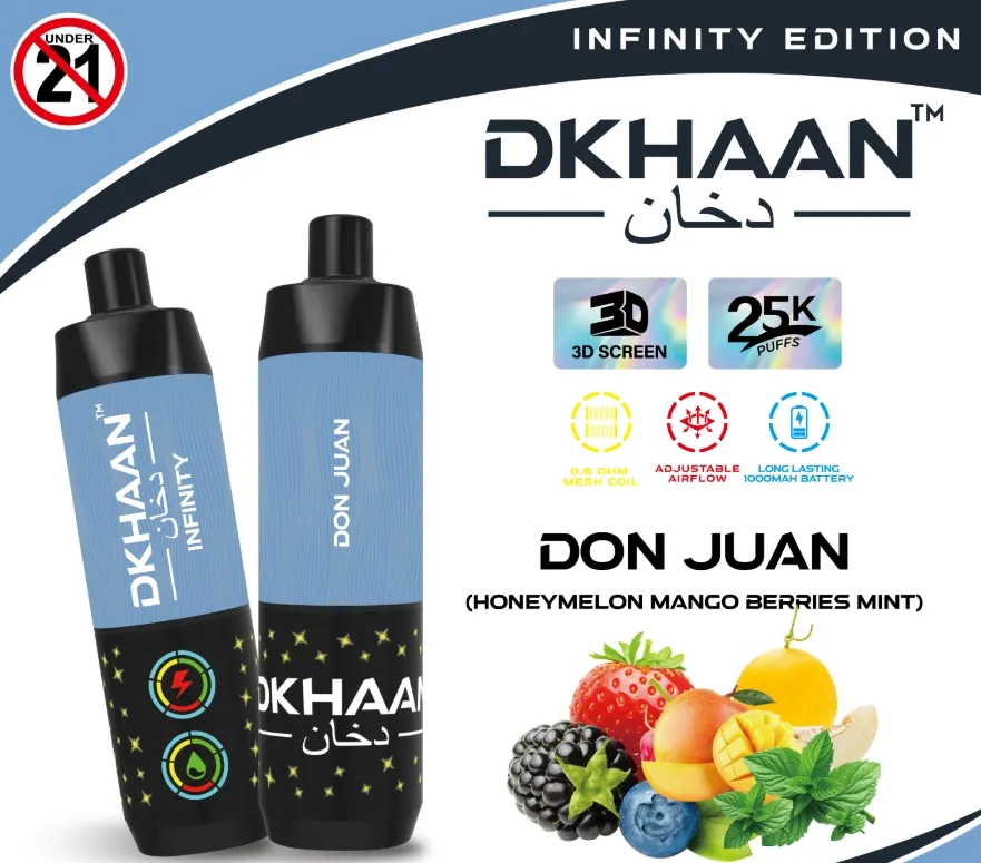 Fast Shipping Dkhaan 25000 Puffs Hookah Shisha Pen Price with 3D Display Dtl Germany USA Warehouse Disposable Vape