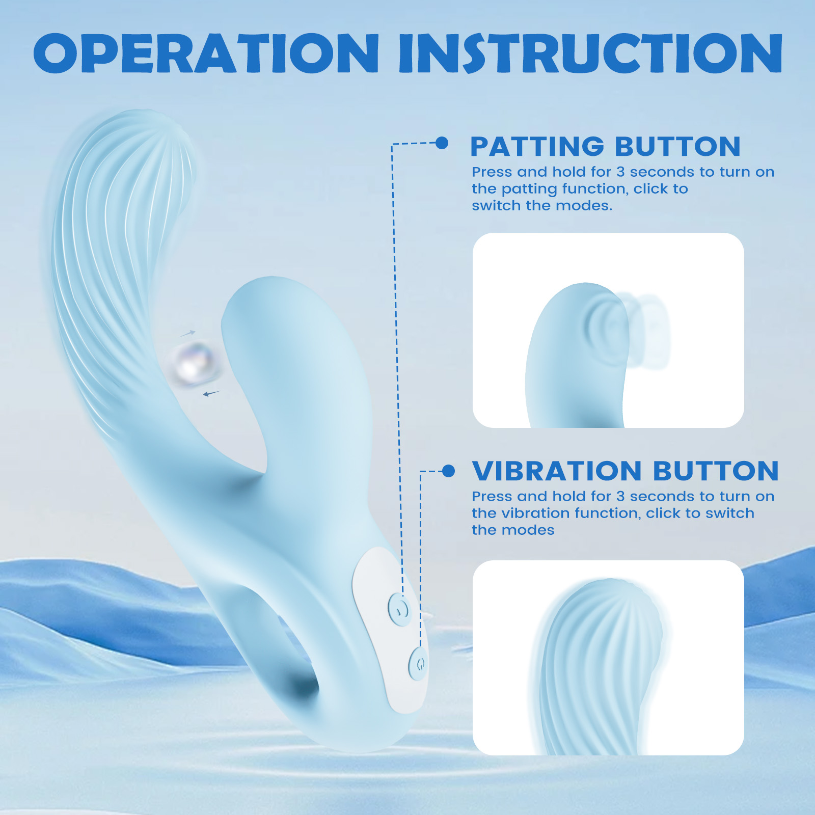 Rabbit Vibrator Adult Toy with Triggering G Spot and Clitoral with Hook