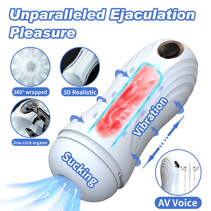 SacKnove Best Sucker Tool USB Male Masturbation Device 10 Speed Moaning Sound Vibrator Sex Toys for Men Masturbating