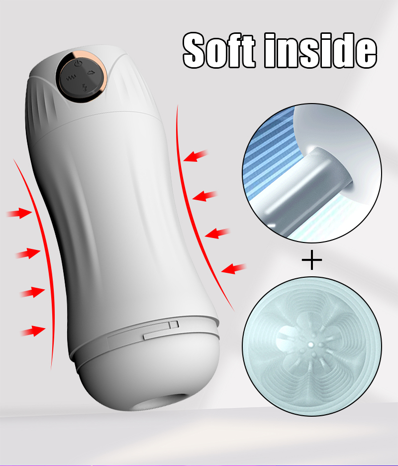 Masturbador Masculino Automático de TPE con Succión, Vibración y Clip de Ejercicio – Recargable por USB, Silicona y ABS