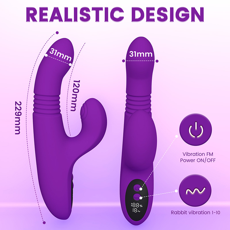 Telescopic Heat Women Clit Sucker Vibrator G Spot Dildo Thrusting Vibrator Clitoris Stimulator Sucking Rabbit Vibrator for Women