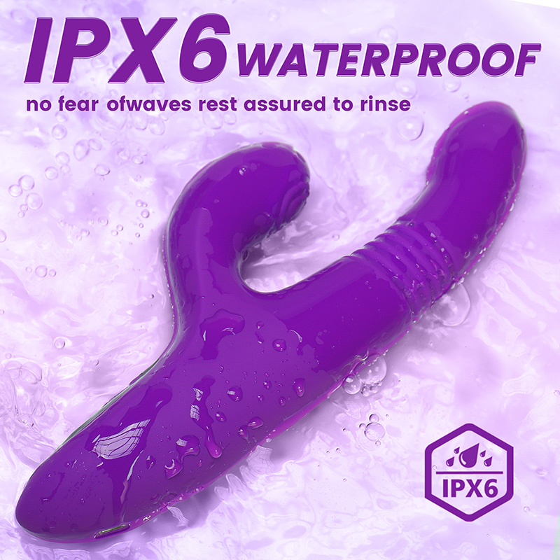 Vibrador Rabbit Telescópico con Rotación, Calor y 10 Modos | Consolador con Pantalla LED Impermeable IPX6 para Mayoristas OEM & ODM