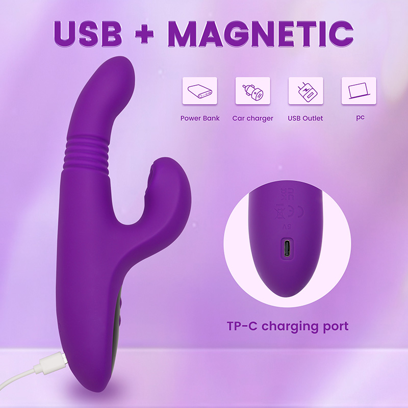 Telescopic Heat Women Clit Sucker Vibrator G Spot Dildo Thrusting Vibrator Clitoris Stimulator Sucking Rabbit Vibrator for Women