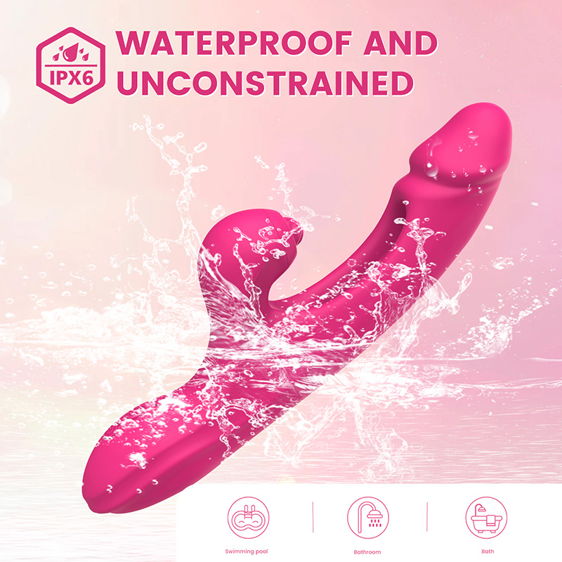 Vibrador Conejo 3 en 1 con Golpeteo, Succión y Vibración – Estimulador Clitorial y Punto G, 10 Modos, Silicona Médica, Recargable e Impermeable IPX6