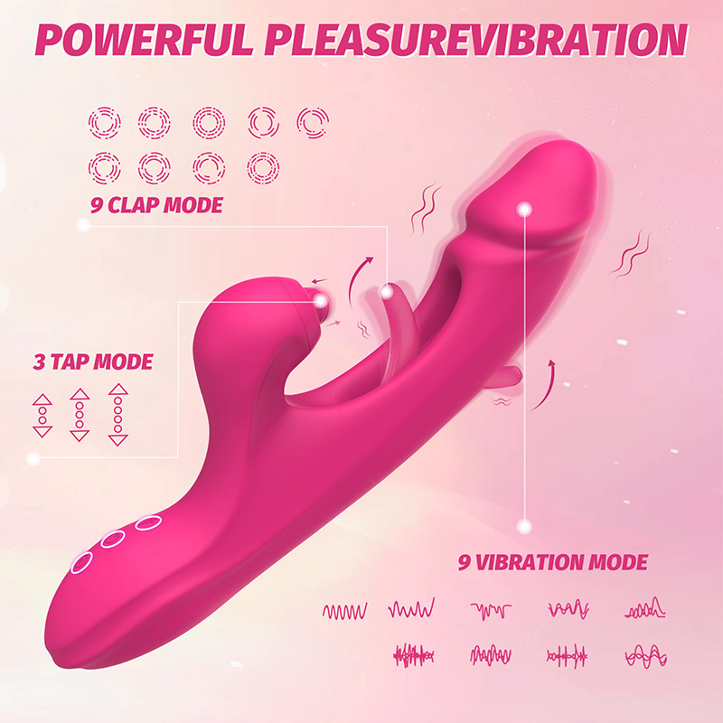 Vibrador Conejo 3 en 1 con Golpeteo, Succión y Vibración – Estimulador Clitorial y Punto G, 10 Modos, Silicona Médica, Recargable e Impermeable IPX6
