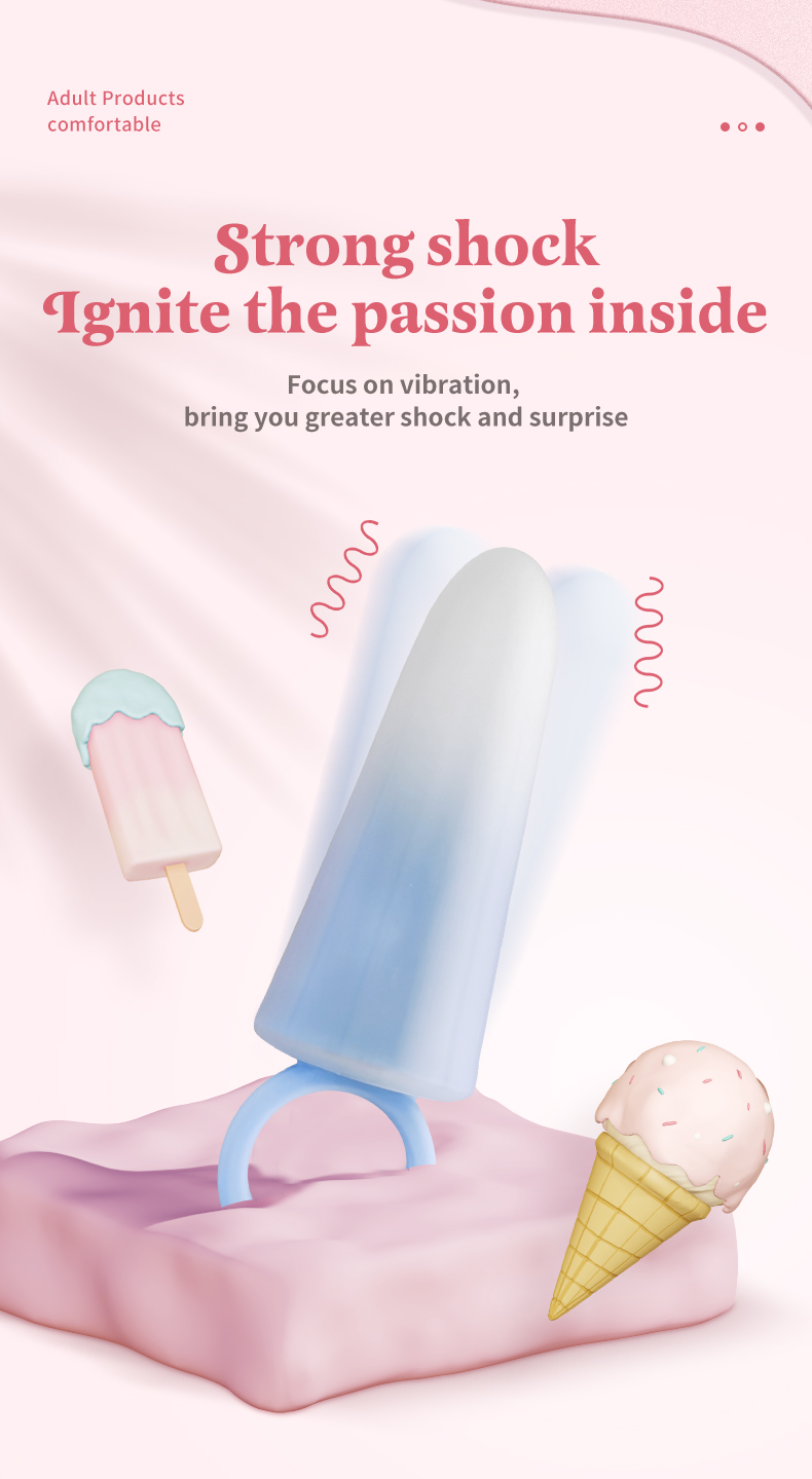 10-Mode Vibrator in Ice Cream Shape for Lesbian Pleasurable Fun Sexy Female Masterbating Love Egg Sex Toy for Women