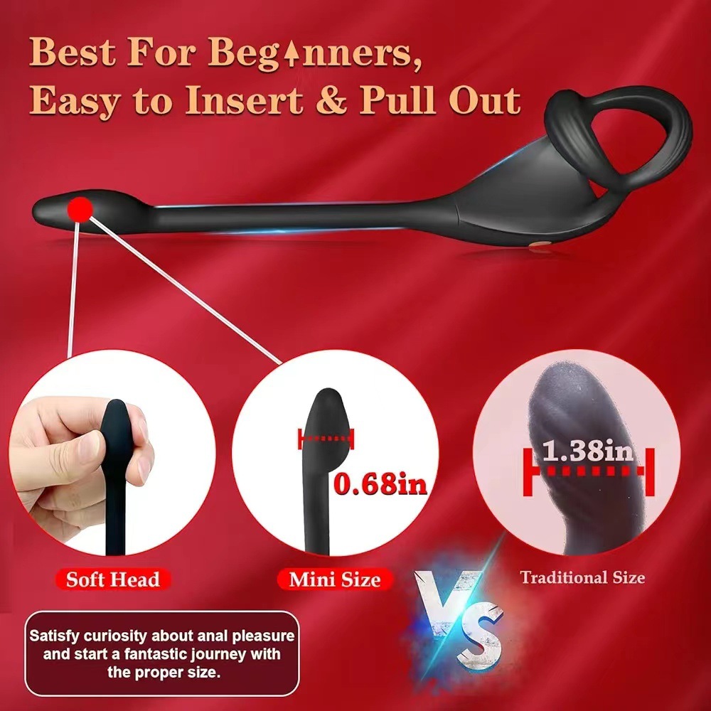 OEM Men's Semen Locking Ring Back Court Massager APP Remote Control Double Ring Double Shock Semen Locking Ring Anal Plug