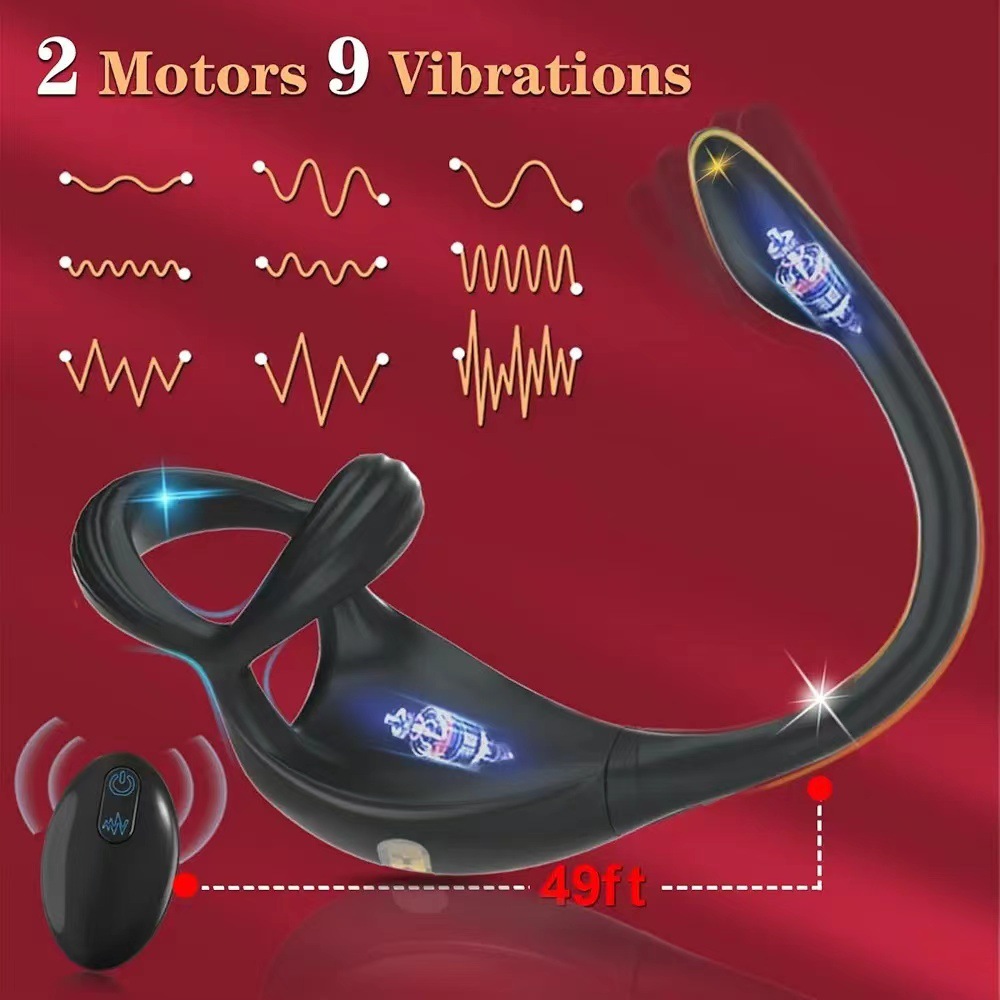 Anillo Escorpión con Plug Anal para Parejas – Vibrador de Doble Motor, Recargable y Resistente al Agua