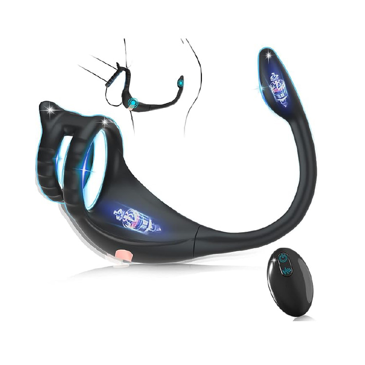 Anillo Escorpión con Plug Anal para Parejas – Vibrador de Doble Motor, Recargable y Resistente al Agua