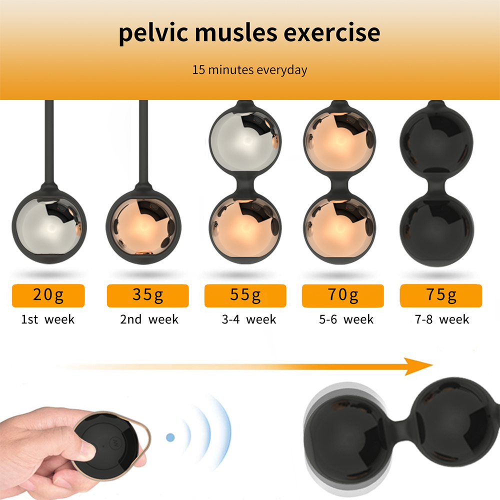 Electric Remote Control Metal Vibrating Kegel Balls Metal in Muscle in Other Sex Metal Kegel Balls Set