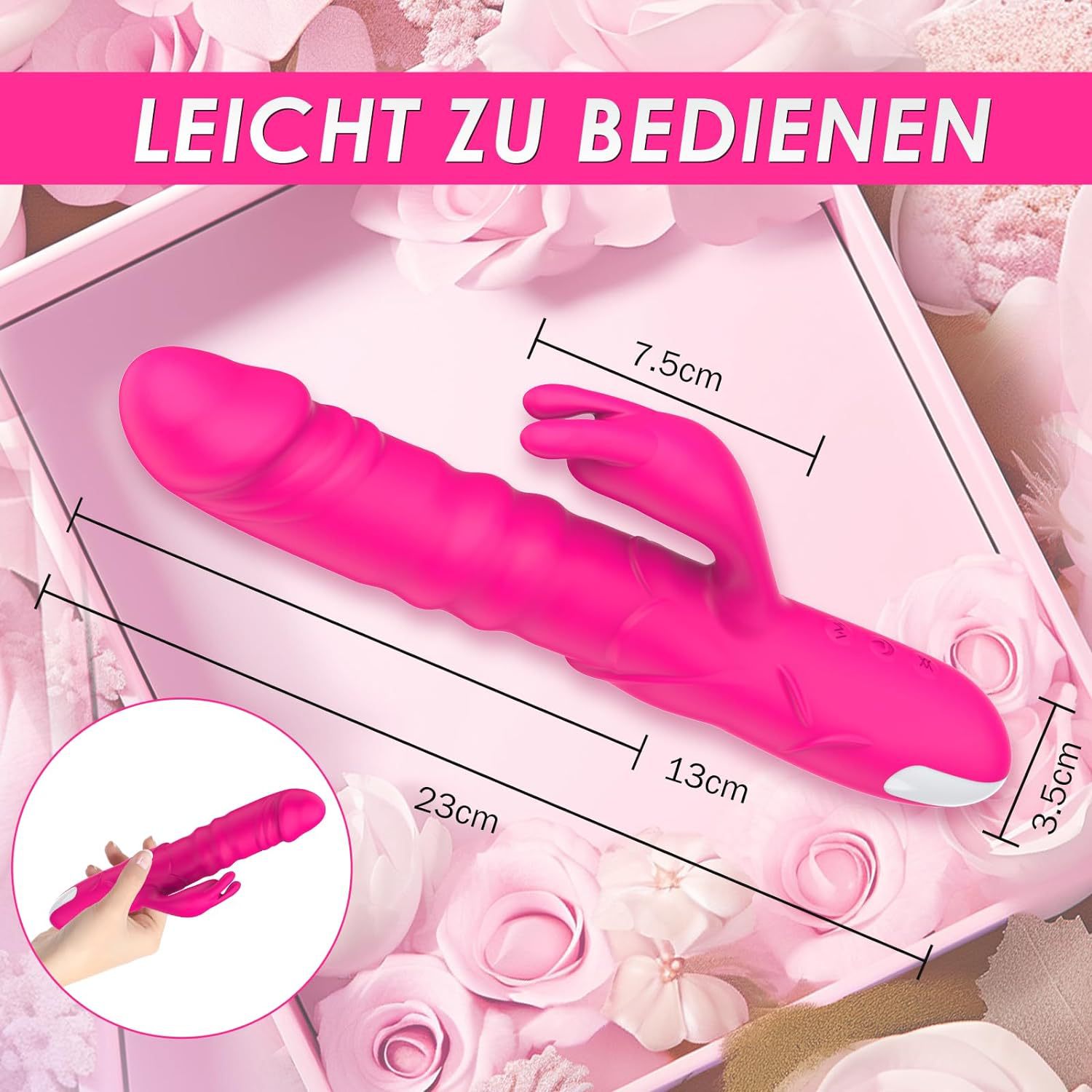 Rabbit Vibrator with 3 Thrusting and 10 Vibration Modes G Spot and Clitoral Dual Stimulator Rechargeable Silicone OEM Sex Toy