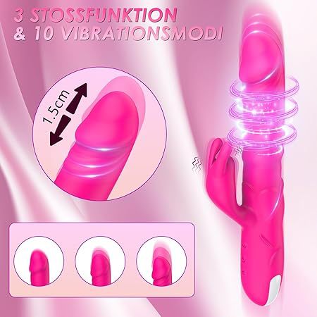 Rabbit Vibrator with 3 Thrusting and 10 Vibration Modes G Spot and Clitoral Dual Stimulator Rechargeable Silicone OEM Sex Toy